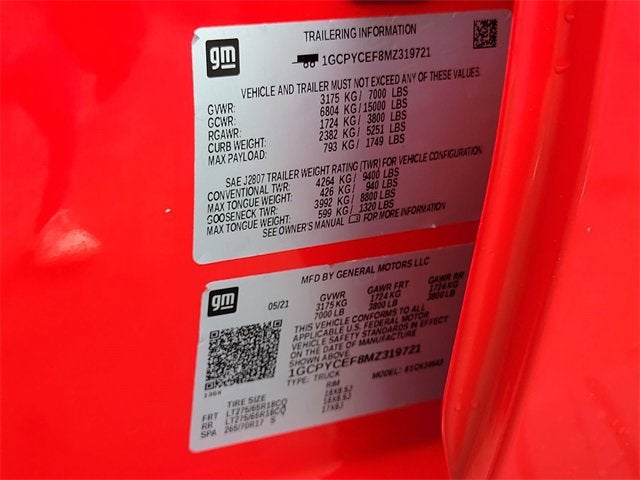 2021 Chevrolet Silverado 1500 Custom Trail Boss